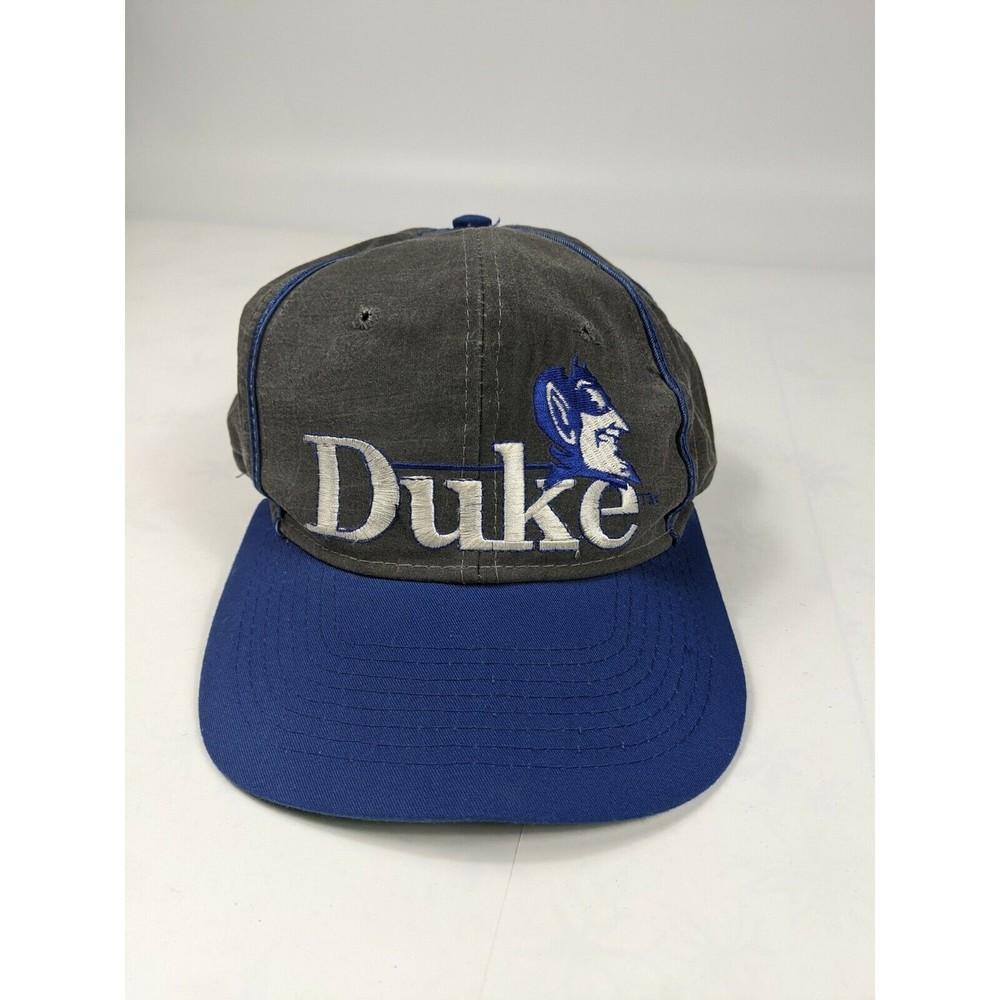 Vintage Duke Blue Devils Snapback Basketball Cap Hat Blue Grey The Game